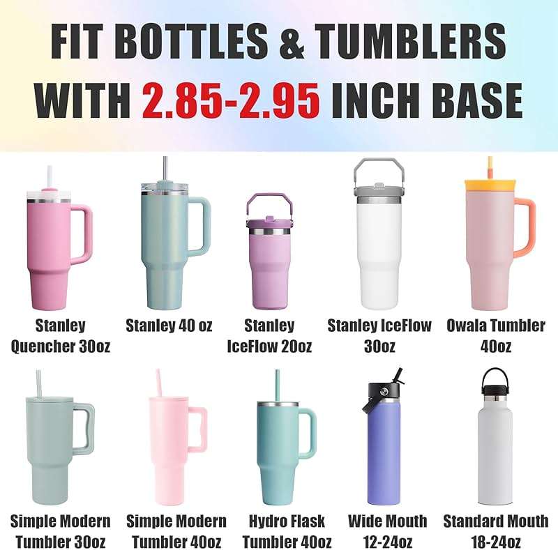 Mokoart Dreamy Gradient Silicone Boot Compatible with Stanley 40oz 30oz 20oz Tumbler and 12-24oz Water Bottles, Metallic Shimmer Boot Sleeve Bottom Protector for Stanley Cup Accessories - Image 4