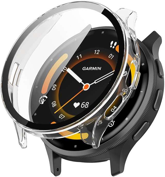 FanTEK Compatible for Garmin Venu 3S (41mm) Watch Case for Women Men, Scratch Resistant Shock Absorbing Case, Clear - Image 1
