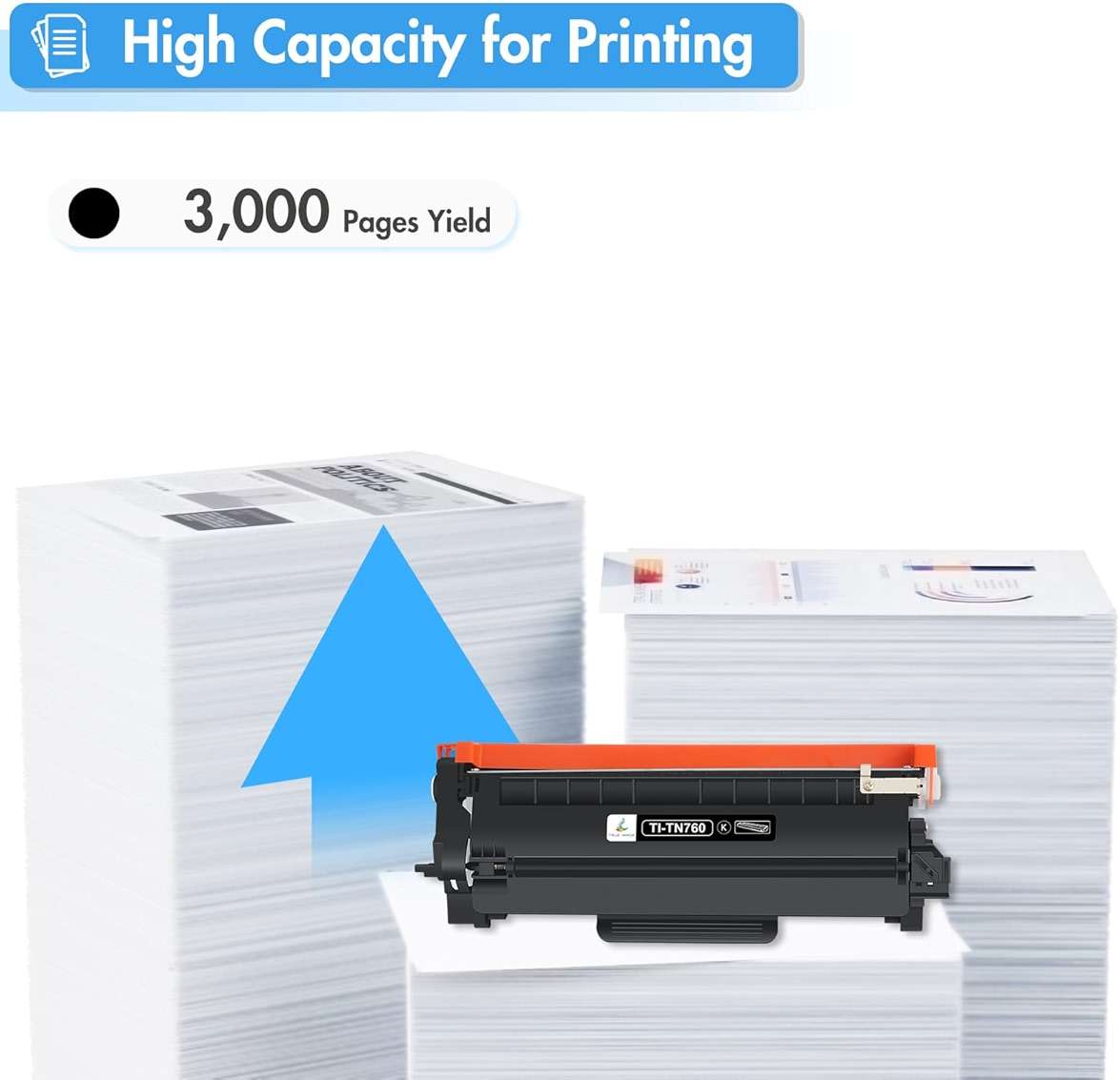 TN760 Toner for Brother Printer: TN 760 MFC-L2710DW MFC-L2750DW Compatible for Brother TN-760 Toner TN-730/TN-760 TN730 730 TN-730 DCP-L2550DW HL-L2350DW HL-L2395DW HL-L2390DW High Yield 4 Black - Image 3