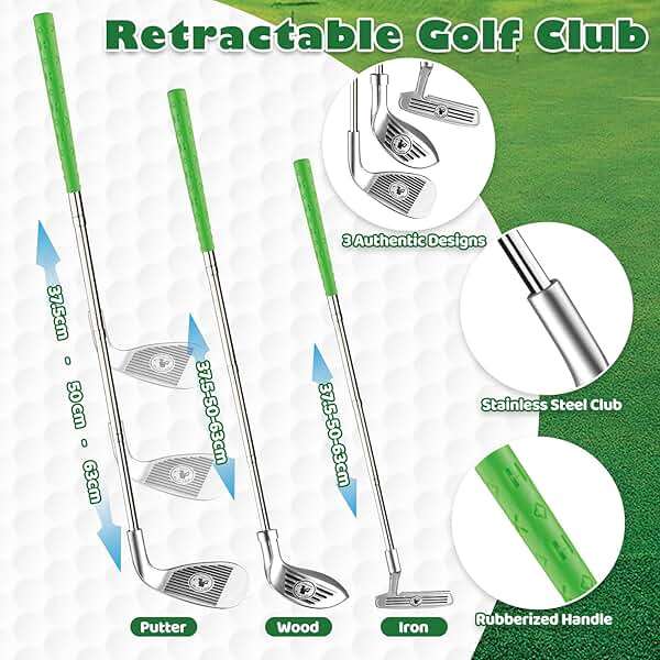 Letapapa Toddler Golf Set, Golf Clubs Length Adjustable with Mat & Golf Cornhole, Upgraded Kids Golf Clubs with 8 Balls, Indoor & Outdoor Sports Toys Birthday Gifts for 3 4 5 6 Years Old Boys Girls - Image 4