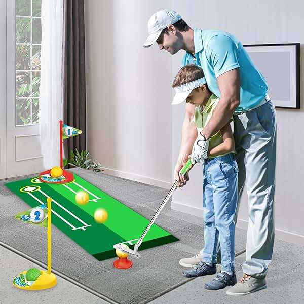 Letapapa Toddler Golf Set, Golf Clubs Length Adjustable with Mat & Golf Cornhole, Upgraded Kids Golf Clubs with 8 Balls, Indoor & Outdoor Sports Toys Birthday Gifts for 3 4 5 6 Years Old Boys Girls - Image 7
