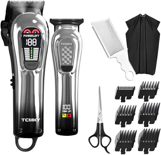TCMKY Hair Clippers for Men, Professional Clippers and Trimmers Set, Cordless Clippers for Hair Cutting, Beard Trimmer, Barber Clippers, Rechargeable Electric Shaver - Image 1