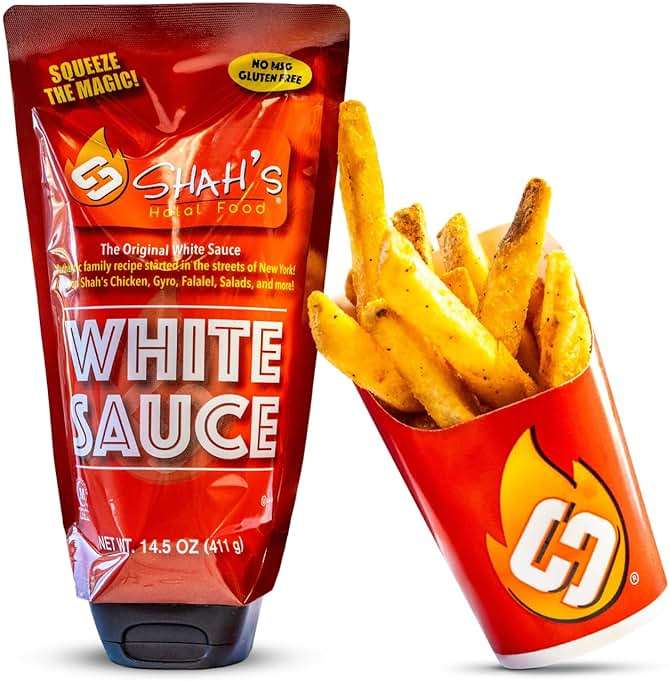 SHAH'S HALAL FOOD White Sauce | Mediterranean and Middle Eastern Flavor | No MSG | Gluten-Free | Halal Certified | Authentic Family Recipe | Pack of 1 | 14.5oz (411 g) - Image 3