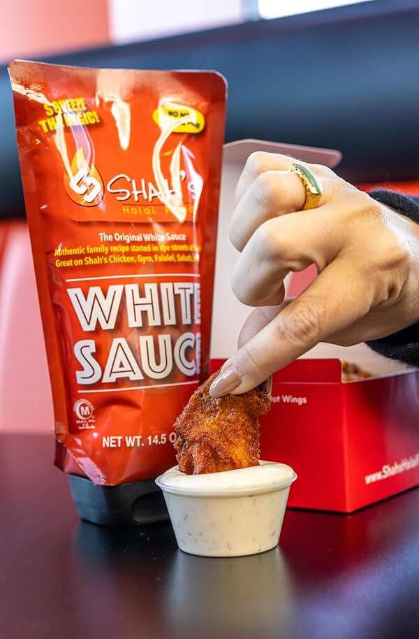SHAH'S HALAL FOOD White Sauce | Mediterranean and Middle Eastern Flavor | No MSG | Gluten-Free | Halal Certified | Authentic Family Recipe | Pack of 1 | 14.5oz (411 g) - Image 4