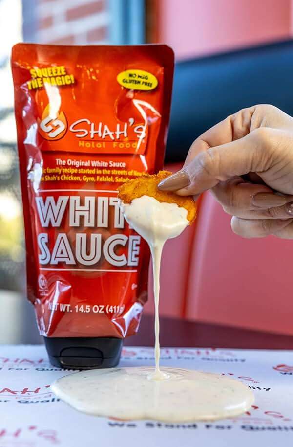 SHAH'S HALAL FOOD White Sauce | Mediterranean and Middle Eastern Flavor | No MSG | Gluten-Free | Halal Certified | Authentic Family Recipe | Pack of 1 | 14.5oz (411 g) - Image 7