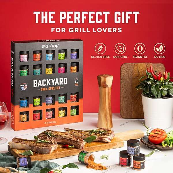 Grilling Spice Set Grill Seasoning Gifts, 20 Unique Spices and Seasonings Jars Gift Set, BBQ Gifts For Men, Dad, Husband, Father, Flavors Like Chili, Cajun, Garlic, Steak, Rub, Herbs, Blend and More - Image 4