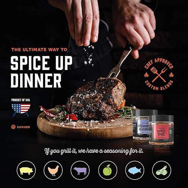 Grilling Spice Set Grill Seasoning Gifts, 20 Unique Spices and Seasonings Jars Gift Set, BBQ Gifts For Men, Dad, Husband, Father, Flavors Like Chili, Cajun, Garlic, Steak, Rub, Herbs, Blend and More - Image 6
