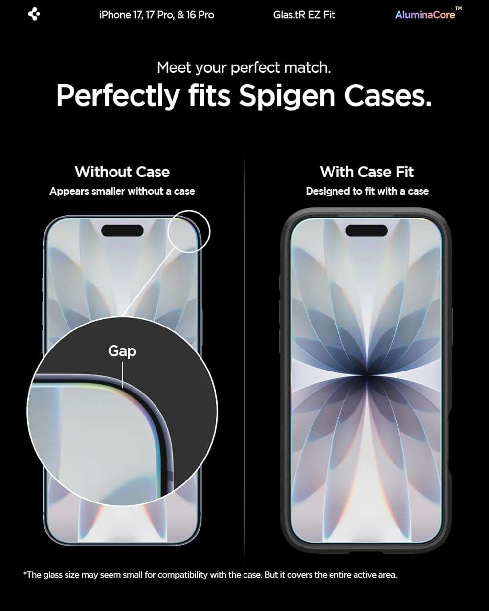 Spigen AluminaCore Tempered Glass Screen Protector [Glas.tR EZ Fit] designed for iPhone 17 Pro | iPhone 17 | iPhone 16 Pro [2 Pack] 9H+ Hardness, Aluminum-Enhanced Durability | 9H Hardness Tempered Glass, Easy Installation Kit, Case-Friendly, Crystal Clear, Touch Responsive, Oleophobic Coating - Image 6