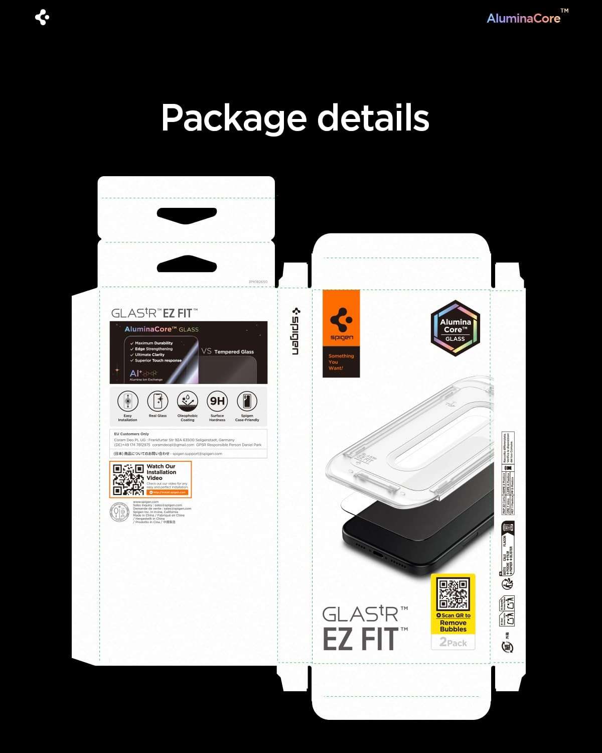 Spigen AluminaCore Tempered Glass Screen Protector [Glas.tR EZ Fit] designed for iPhone 17 Pro | iPhone 17 | iPhone 16 Pro [2 Pack] 9H+ Hardness, Aluminum-Enhanced Durability | 9H Hardness Tempered Glass, Easy Installation Kit, Case-Friendly, Crystal Clear, Touch Responsive, Oleophobic Coating - Image 9