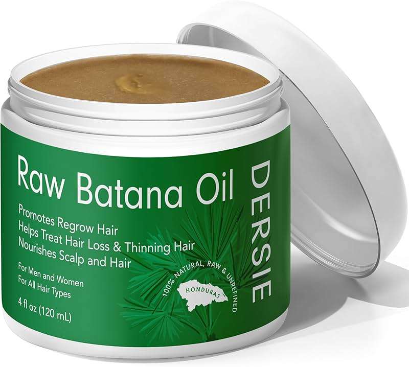 Raw Batana Oil for Hair Growth: Unrefined Solid Batana Oil Sourced from Honduras - 100% Pure & Organic Approved by Dr Sebi - Promotes Thicker & Stronger Hair for Women & Men (4 FL OZ) - Image 1