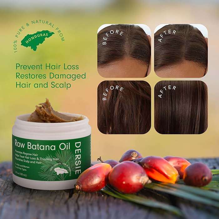 Raw Batana Oil for Hair Growth: Unrefined Solid Batana Oil Sourced from Honduras - 100% Pure & Organic Approved by Dr Sebi - Promotes Thicker & Stronger Hair for Women & Men (4 FL OZ) - Image 5