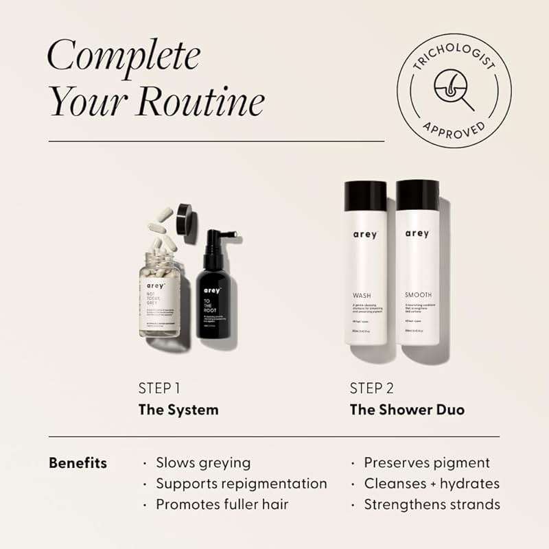 Arey Shower Duo | Daily Wash Shampoo and Smooth Conditioner Set | Delay + Reduce the Signs of Aging Grey Hair | Retain Moisture, Promote Smoothness | Vegan, Gluten-Free & Cruelty Free (2 Pack) - Image 7
