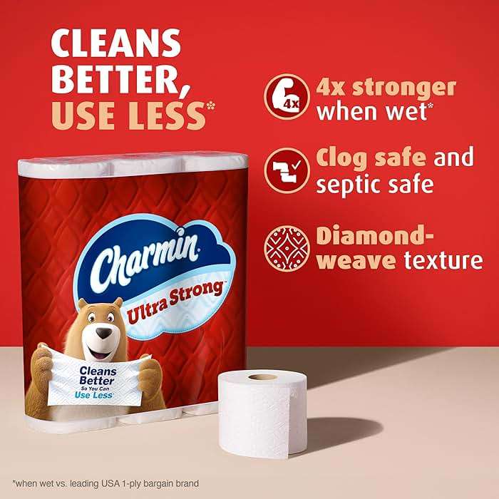 Charmin Ultra Strong Toilet Paper, 6 Mega = 24 Regular Rolls, 2-Ply, White - Image 2