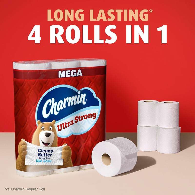 Charmin Ultra Strong Toilet Paper, 6 Mega = 24 Regular Rolls, 2-Ply, White - Image 4