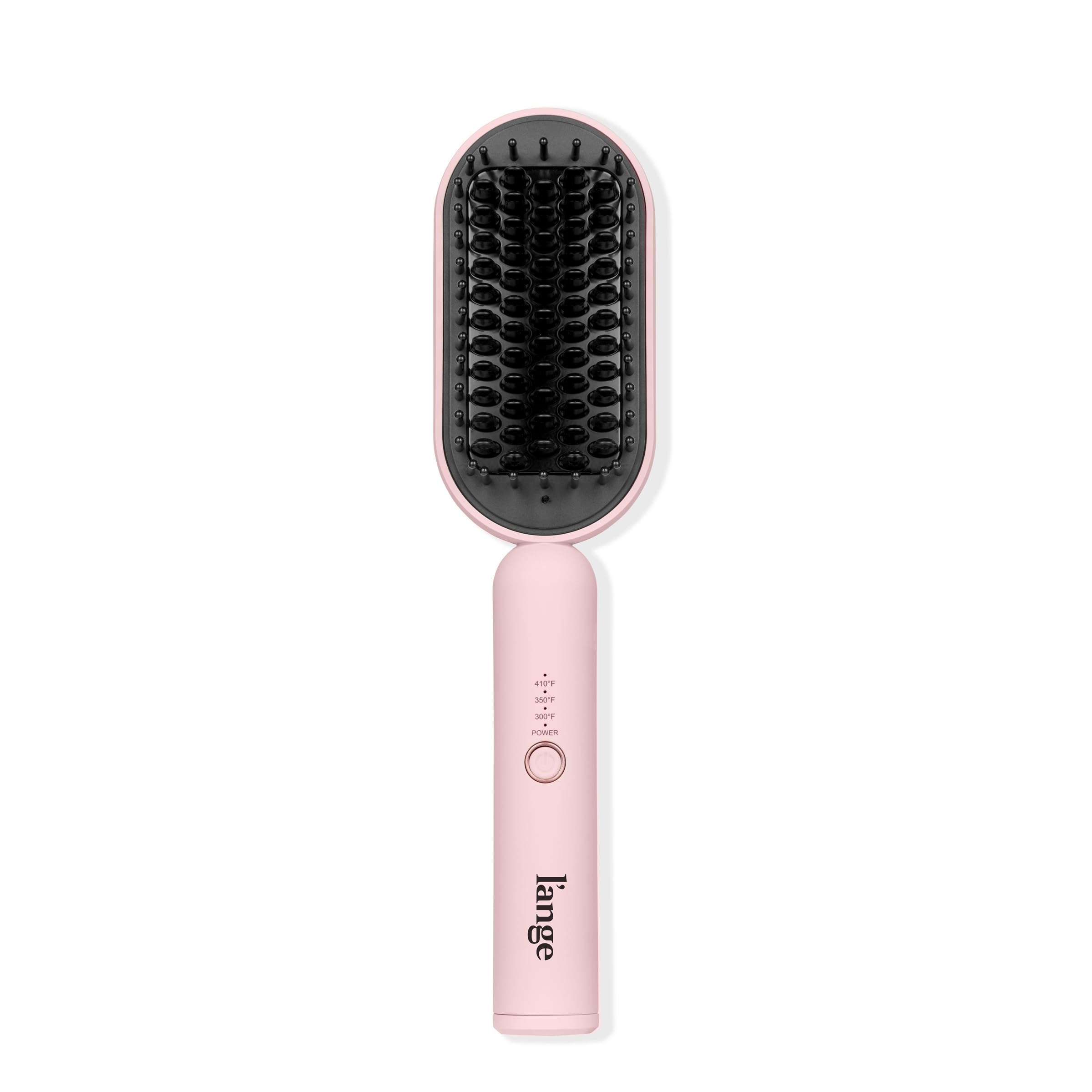 L'ANGE HAIR Mane Pass Straightening Hot Brush | Hair Straightening Brush with Ceramic Bristles & Negative Ion Technology | Adjustable Temp | Auto Shut-Off & Dual Voltage | (Blush) - Image 1