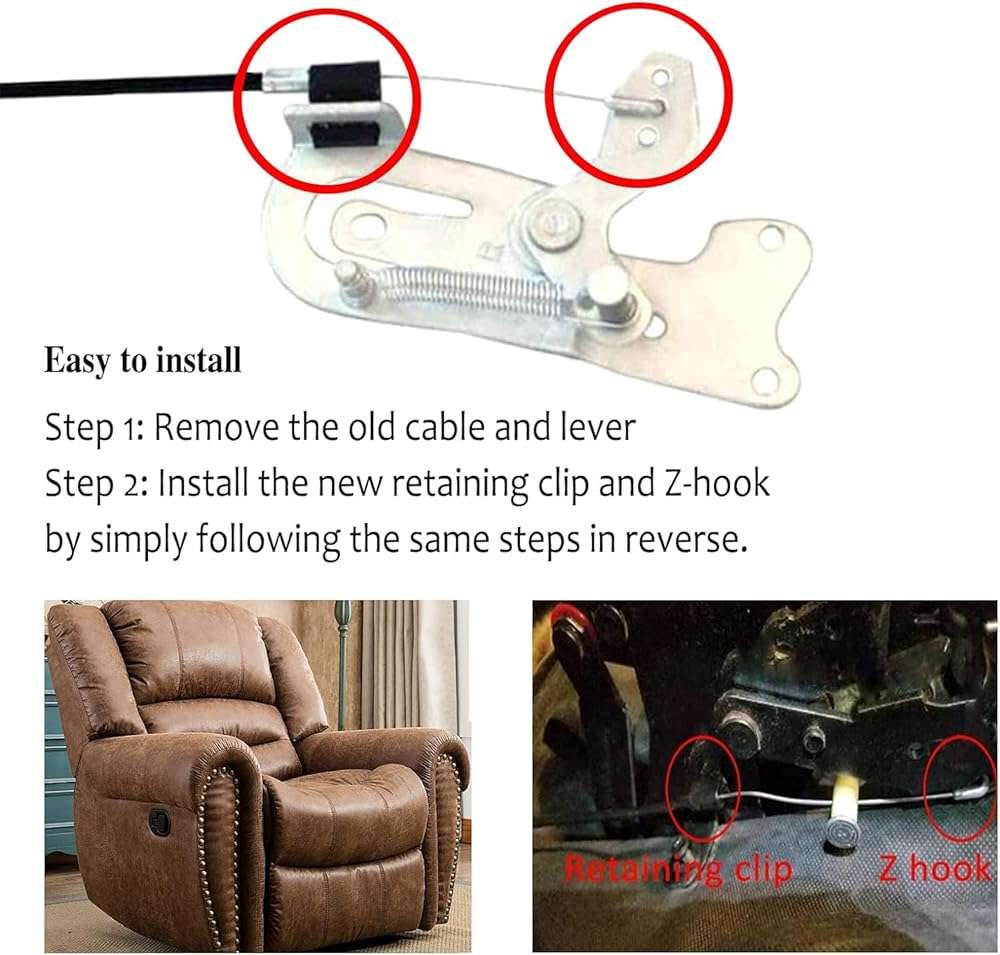 ABSOK 2-Piece Pull Recliner Handles for Reclining Chair, Sofa Spare Parts with Alloy Release Handles - Image 3