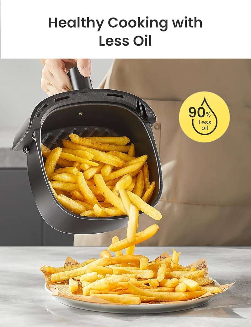 COMFEE' Compact 2.1 Quart Air Fryer with 12 Presets Menu Options, Adjustable Timer & Temperature Control 180-400 degrees F, Dishwasher-Safe Nonstick Fry Basket - Image 2