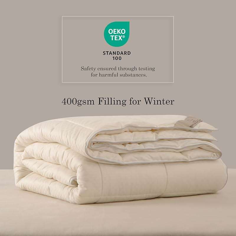 CUDDLE DREAMS Wool Comforter Duvet Insert, 100% Australian Wool Filling with Soft Noiseless Cotton Shell, Natural Warmth (Heavyweight for Winter, Queen) - Image 3
