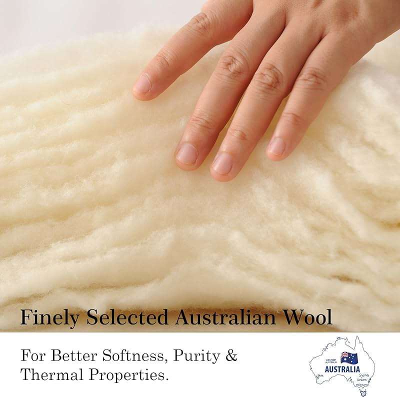 CUDDLE DREAMS Wool Comforter Duvet Insert, 100% Australian Wool Filling with Soft Noiseless Cotton Shell, Natural Warmth (Heavyweight for Winter, Queen) - Image 4