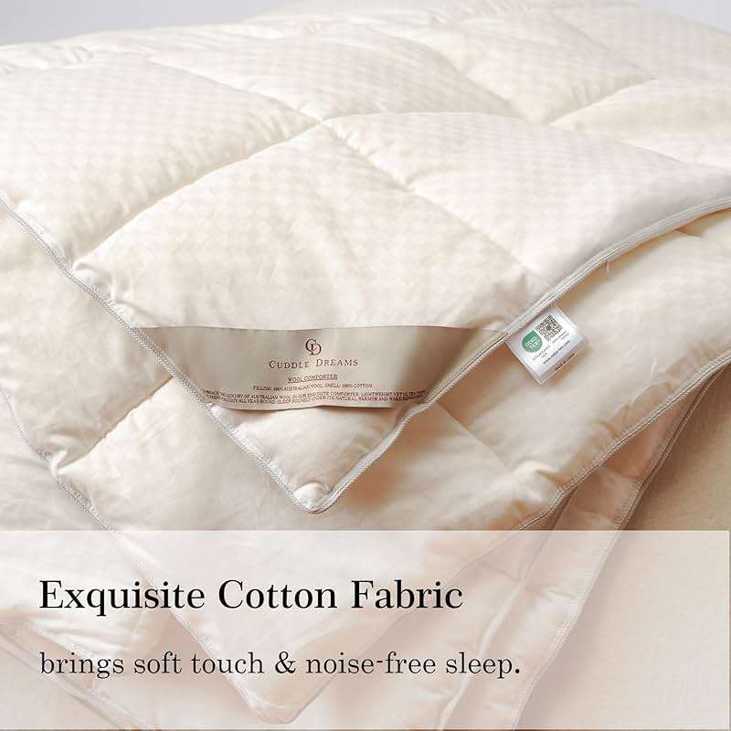 CUDDLE DREAMS Wool Comforter Duvet Insert, 100% Australian Wool Filling with Soft Noiseless Cotton Shell, Natural Warmth (Heavyweight for Winter, Queen) - Image 6