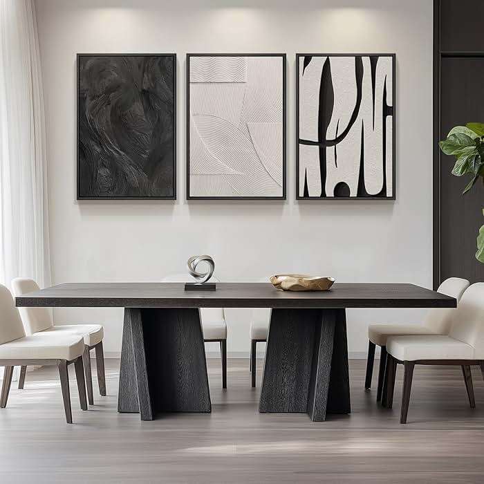 Framed Black and White Abstract Wall Art for Living Room, 3 Piece 24x36 In | Large Black White Canvas Prints, Modern Minimalist Paintings, Abstract Artwork for Walls, Bedroom Office Pictures Wall Decor - Image 8