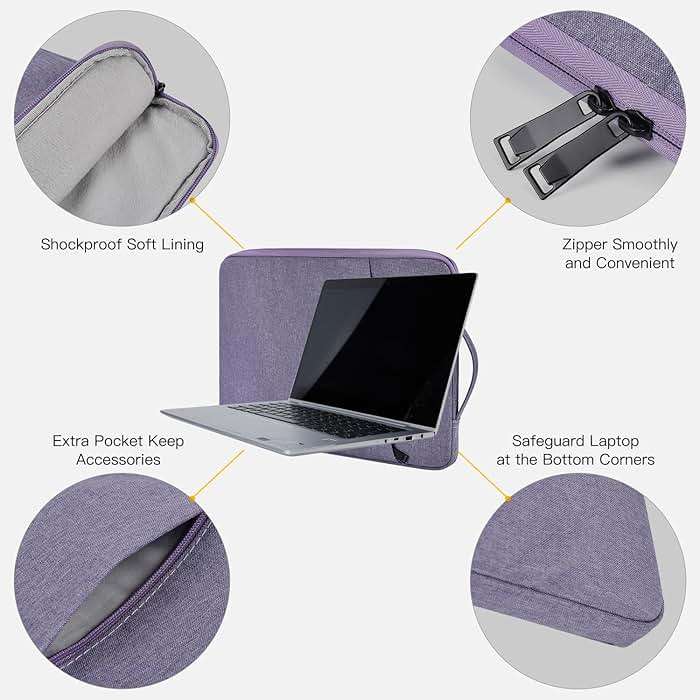 14 Inch Laptop Sleeve Case for HP Chromebook/Stream/Pavilion Plus 14, Lenovo IdeaPad, ASUS Vivobook Go, Dell Latitude Computer Bag, Ultra Violet - Image 4