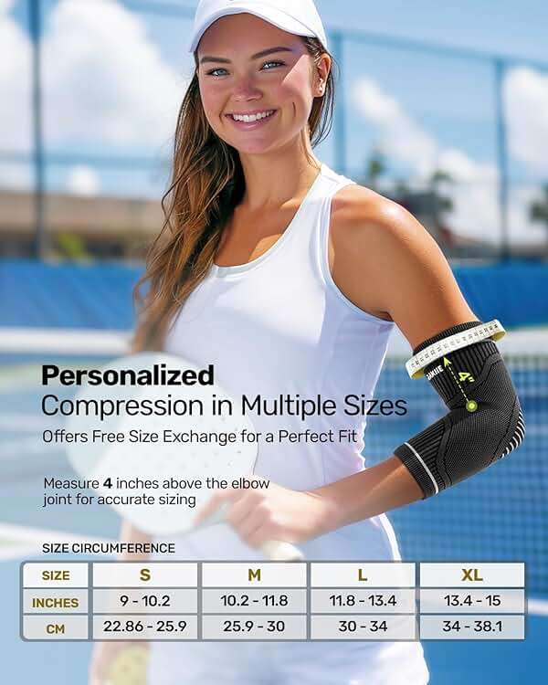 Rakiie Elbow Compression Sleeve 2 Pack, High Elastic Elbow Brace for Tendonitis and Tennis Elbow for Women & Men, Elbow Sleeve for Tennis, Golfer, Badminton, Weightlifting, Grey M - Image 5