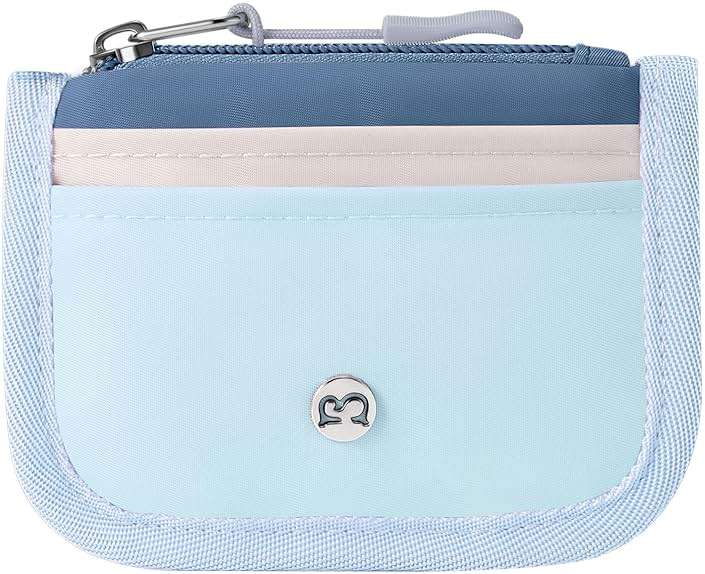 Babysun Mini Rfid Card Holder Slim Wallet with Change Zipper Pocket/3 Crad Slots/Key Ring, Small Wallet Thin Credit Card Wallet for Women & Men - Image 1