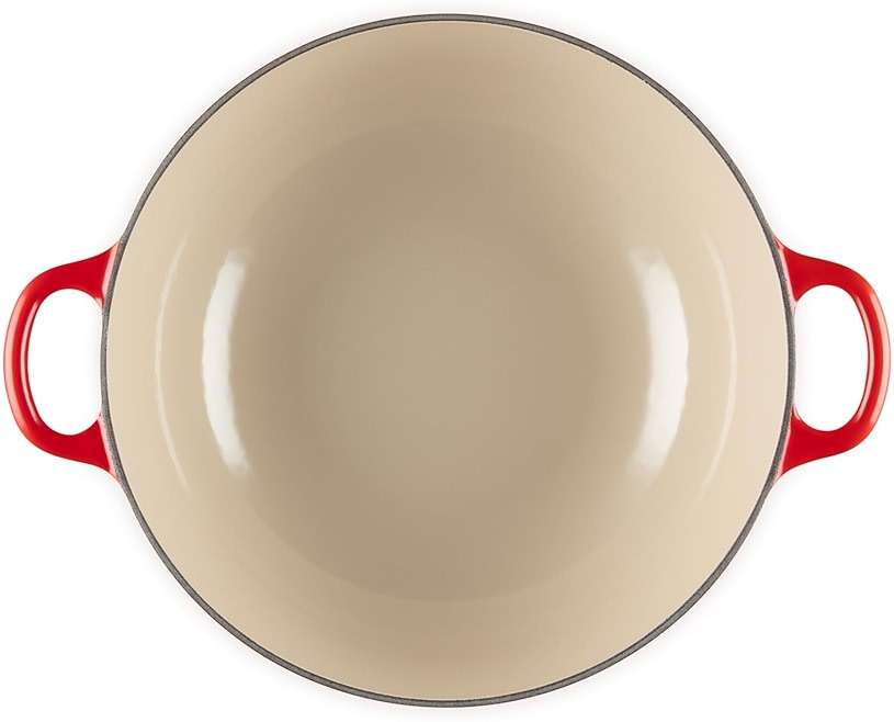 Le Creuset Enameled Cast Iron Holly Collection Soup Pot, 4.5 qt., Cerise with Gold Knob - Image 4