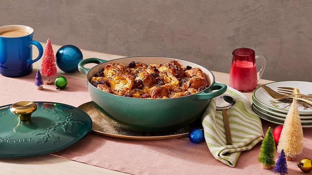Le Creuset Enameled Cast Iron Holly Collection Soup Pot, 4.5 qt., Cerise with Gold Knob - Image 6