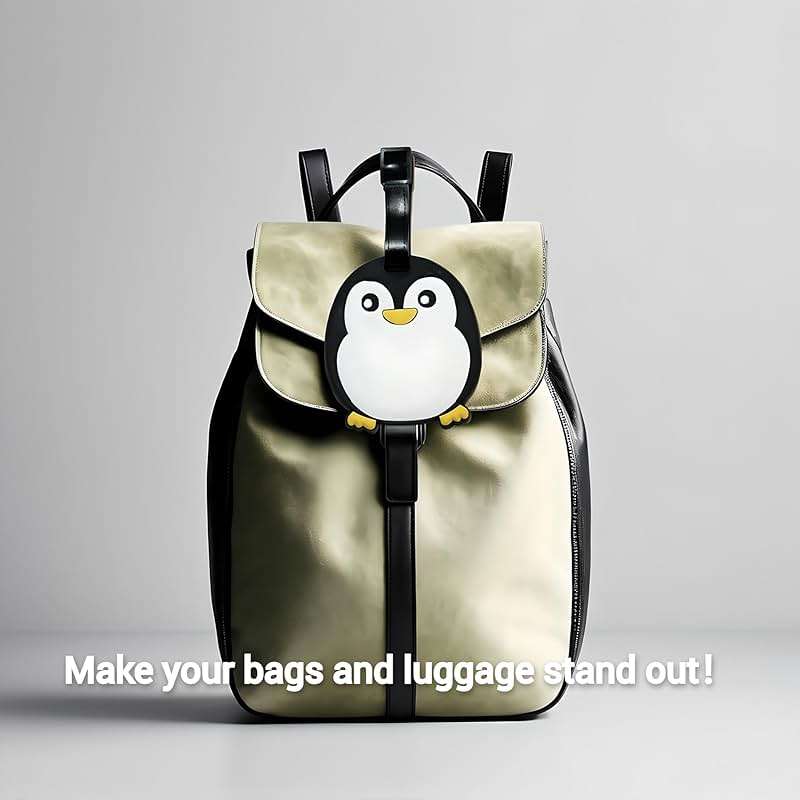 Luggage Tags for Suitcases, Cute Penguin Silicone Luggage Tag with Name ID Card, Suitcase Tags and Bag Tags for Luggage, Carry On, Backpack, School Bag, Kids Teens Adults - Image 4