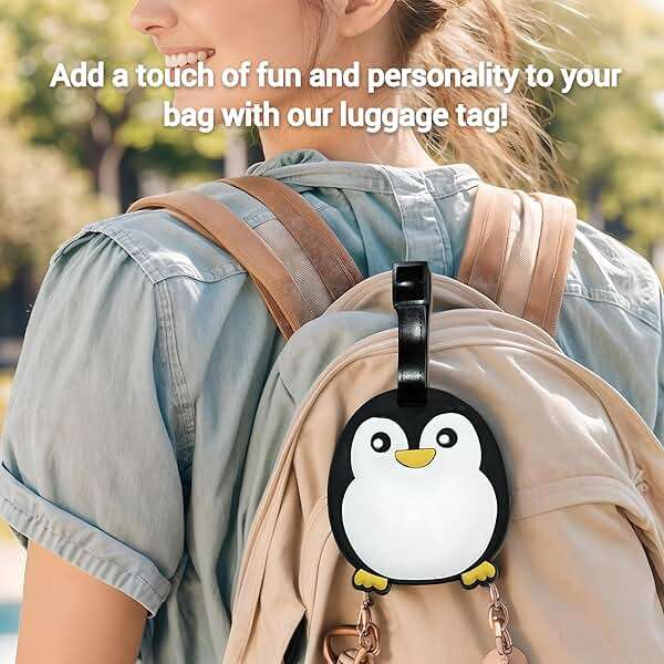 Luggage Tags for Suitcases, Cute Penguin Silicone Luggage Tag with Name ID Card, Suitcase Tags and Bag Tags for Luggage, Carry On, Backpack, School Bag, Kids Teens Adults - Image 5