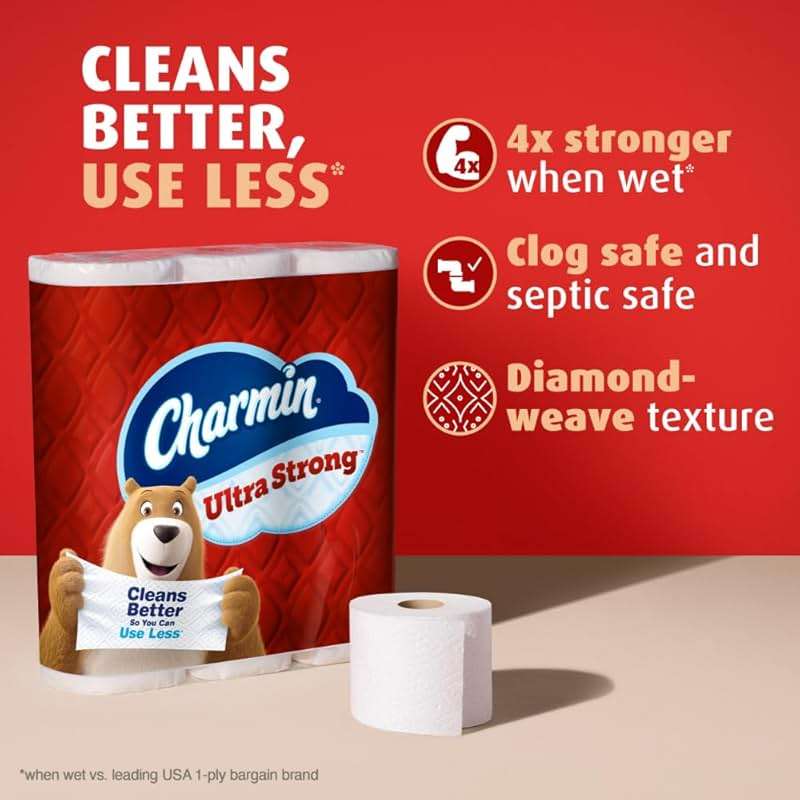 Charmin Ultra Strong Toilet Paper 18 Mega Rolls, 220 Sheets Per Roll - Image 2
