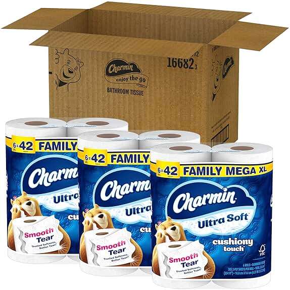 Charmin Ultra Soft Cushiony Touch Toilet Paper, 18 Family Mega XL = 126 Regular Rolls, 2-Ply, White - Image 14