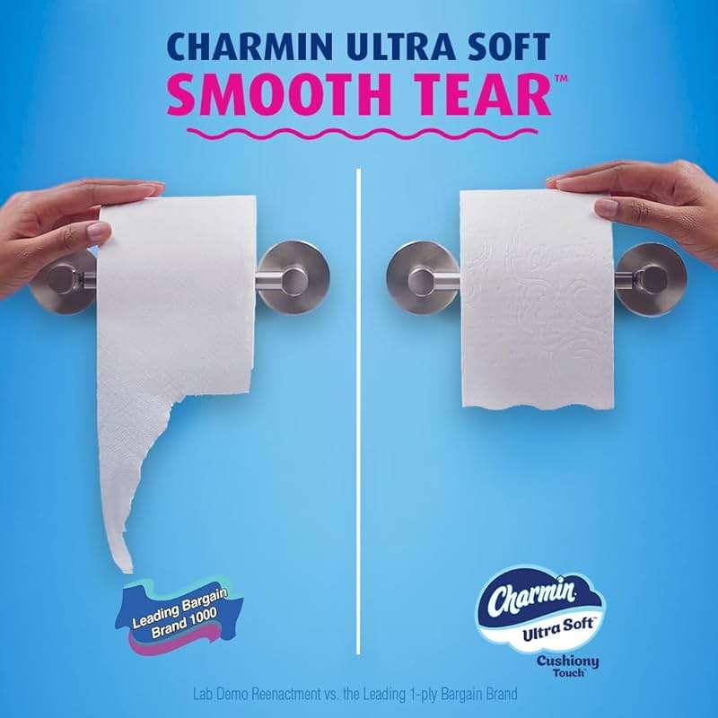 Charmin Ultra Soft Cushiony Touch Toilet Paper, 18 Family Mega XL = 126 Regular Rolls, 2-Ply, White - Image 9