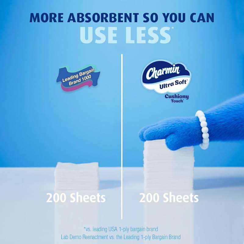 Charmin Ultra Soft Cushiony Touch Toilet Paper, 18 Family Mega XL = 126 Regular Rolls, 2-Ply, White - Image 10