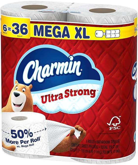 Charmin Ultra Strong Toilet Paper, 18 Mega XL = 108 Regular - Image 16