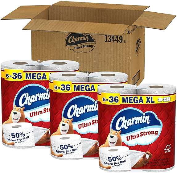 Charmin Ultra Strong Toilet Paper, 18 Mega XL = 108 Regular - Image 19