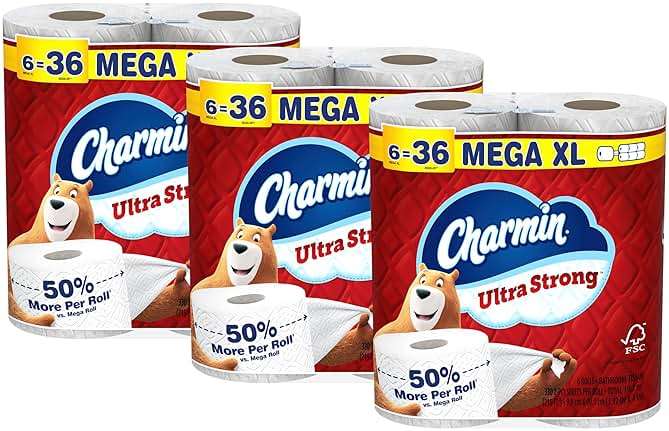 Charmin Ultra Strong Toilet Paper, 18 Mega XL = 108 Regular - Image 21
