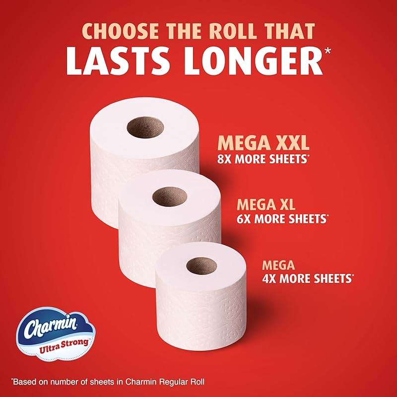 Charmin Ultra Strong Toilet Paper, 18 Mega XL = 108 Regular - Image 7