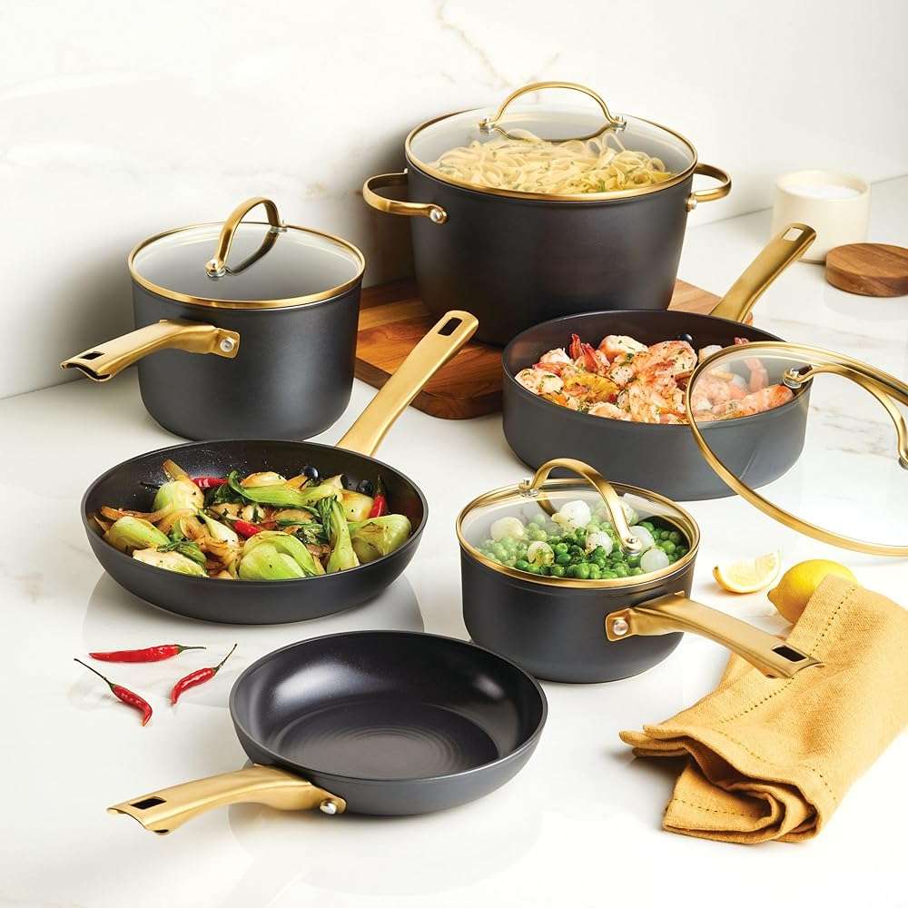Farberware Forged Induction Ceramic Nonstick Cookware Set, 12-Piece, Black Pots & Pans - Image 14