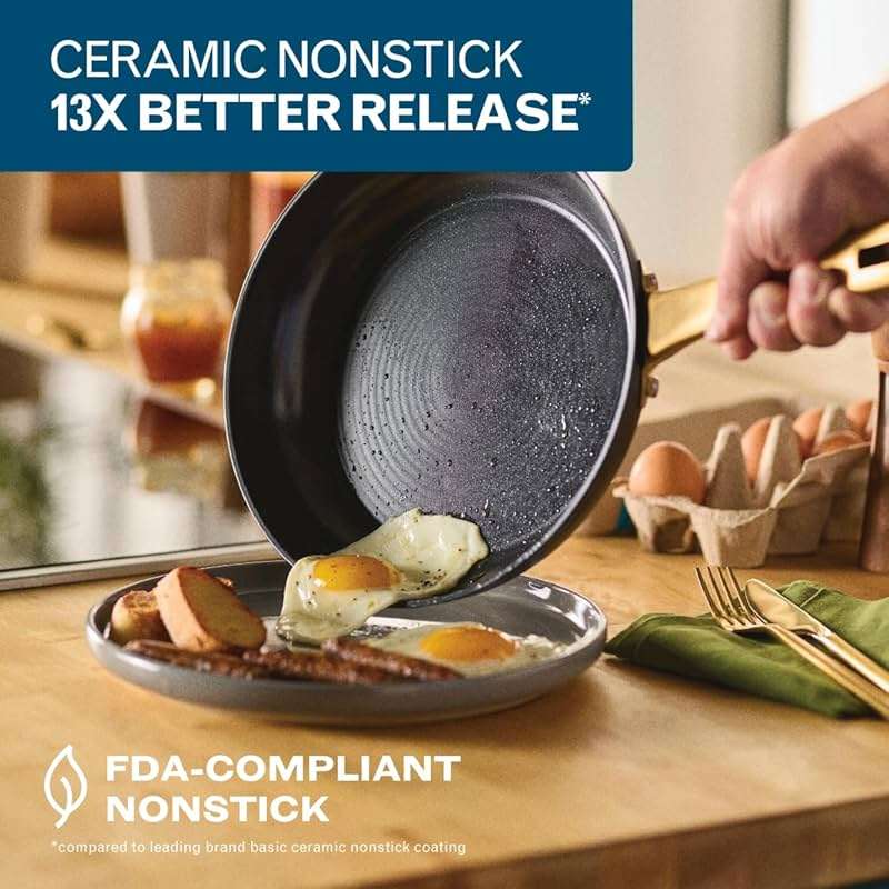 Farberware Forged Induction Ceramic Nonstick Cookware Set, 12-Piece, Black Pots & Pans - Image 6