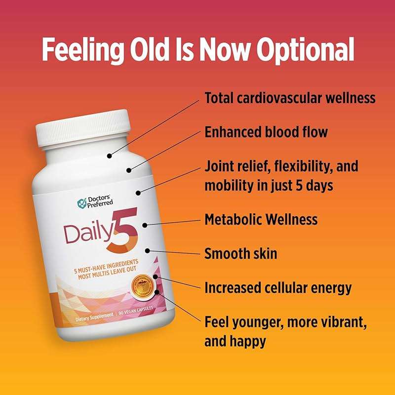 DOCTORS' PREFERRED Daily5 Multivitamin for Women and Men, Clinically Validated Ingredients, Heart, Joints, Circulation, 90 Vegan Capsules - Image 4