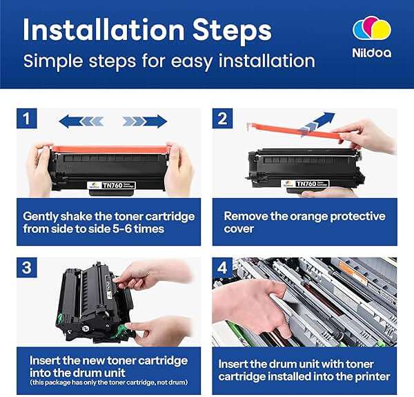 TN760 TN-760 Toner Cartridge High Yield Black Replacement for Brother TN760 TN-760 MFCL2750DW HLL2390DW MFCL2710DW HL-L2350DW Printer Ink, TN7602PK - Image 5