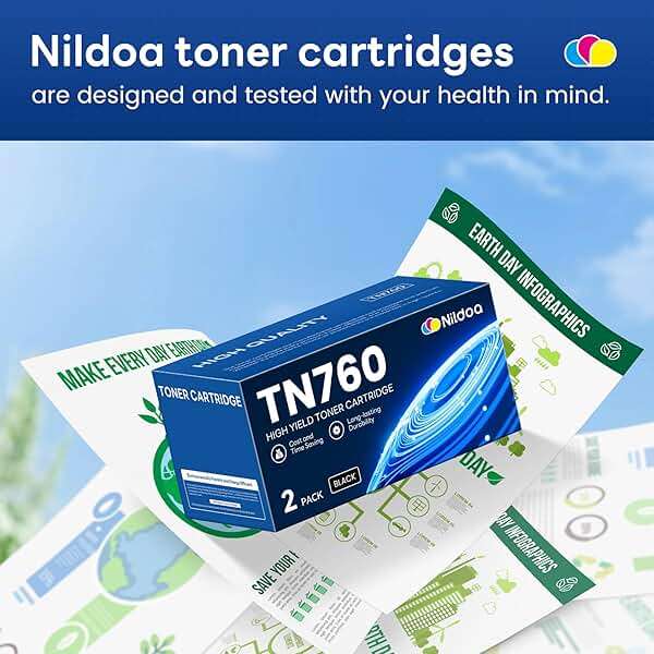 TN760 TN-760 Toner Cartridge High Yield Black Replacement for Brother TN760 TN-760 MFCL2750DW HLL2390DW MFCL2710DW HL-L2350DW Printer Ink, TN7602PK - Image 6