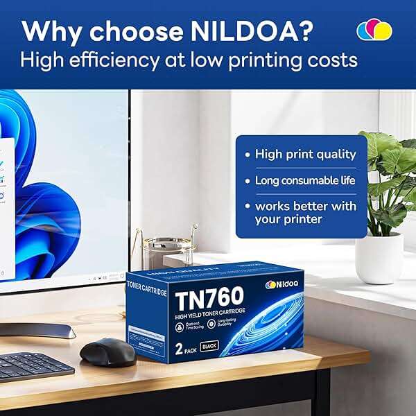 TN760 TN-760 Toner Cartridge High Yield Black Replacement for Brother TN760 TN-760 MFCL2750DW HLL2390DW MFCL2710DW HL-L2350DW Printer Ink, TN7602PK - Image 7