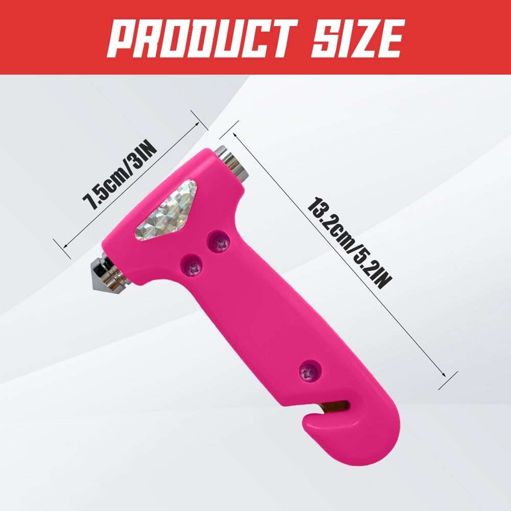 RGOAANC Car Safety Hammer, Metallic Multifunctional Automotive Window Breaker and Seatbelt Cutter, 3-in-1 Safety Emergency Car Escape Tool, Road Trip Essential and Must Haves Car Accessories - Image 2