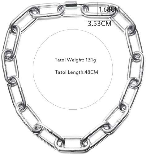 RAMUS KATEN Men's Heavy Duty Quee Goth Grunge Chunky Necklaces Punk Stainless Steel Alternative Industrial Collar Choker Link Chain For Women Jewelry - Image 2