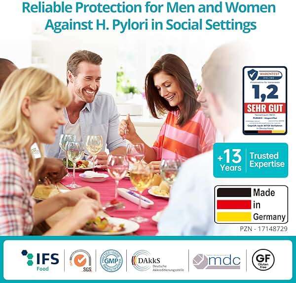 5-in-1 High Potency H. Pylori Probiotic, 1 Per Day - Supports Gastric Lining Integrity, Occasional Indigestion, Acid Comfort - Pylopass Lactobacillus Reuteri, Gluten Free, Vegan, 30ct, Made in Germany - Image 8