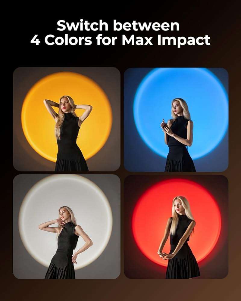 SMALLRIG RGB LED Photography Flashlight, 7500mAh Aluminum Alloy Patterned Ambient Light, 4 Color Fill Light with 20 Patterned Filters, Perfect for Photo, Content Creation Accessories RF10C 4634 - Image 4